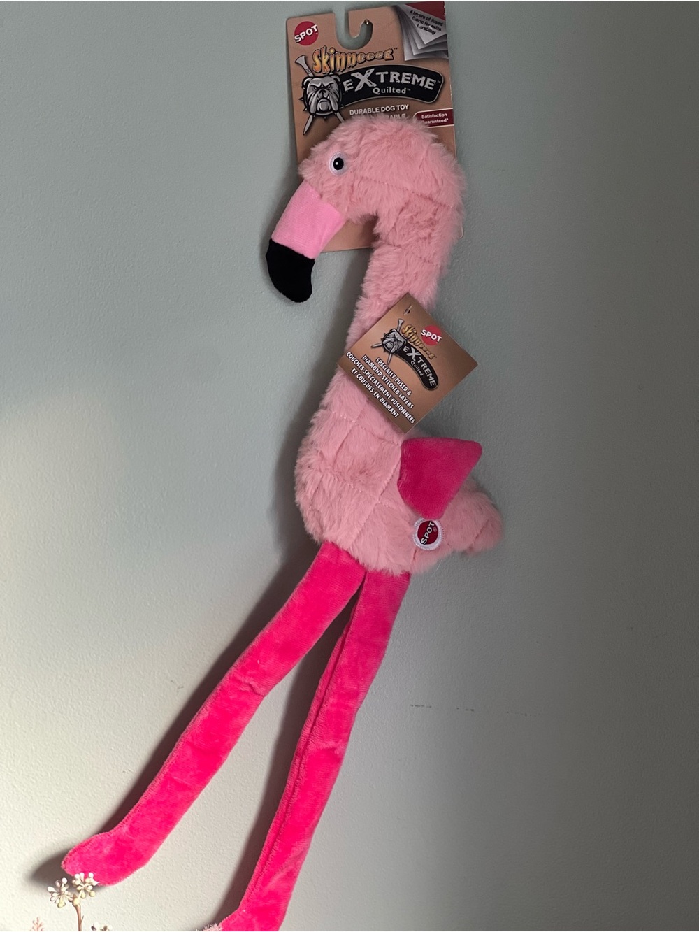 Pink Flamingo Plush Dog Accessory Toy